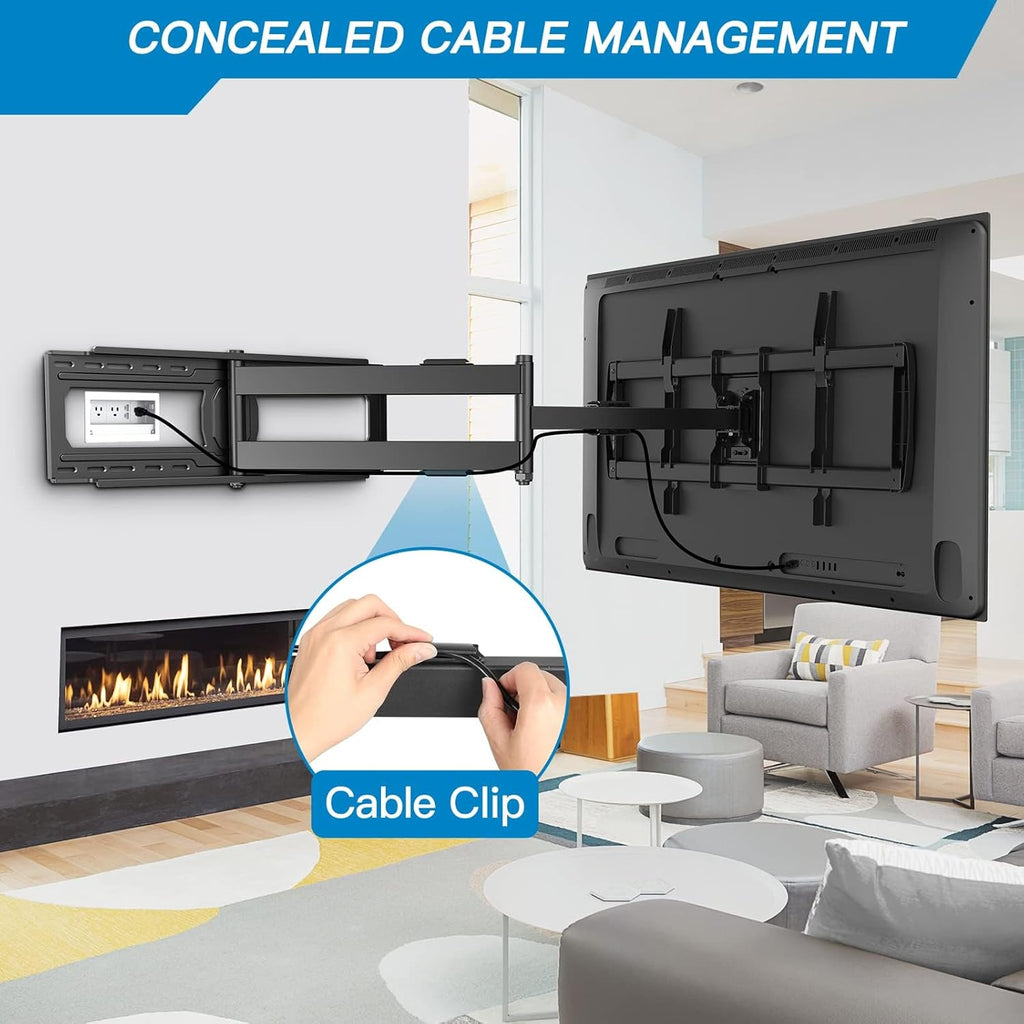 PERLESMITH Long Arm TV Wall Mount - Full Motion, 42.72" Extension, Fits 42-90" TVs, Max VESA 800x400mm, 150 lbs Capacity