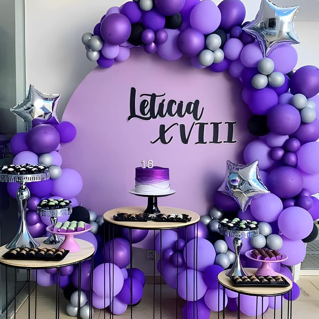 Voircoloria 105pcs Purple Balloons - 12-Inch Latex Party Balloons for Birthdays & Celebrations