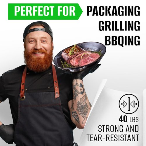 Paclord 48" x 100' Made in USA White Butcher Paper Roll - Food-Grade, Breathable Butcher Paper - Perfect for BBQ, Smoking Meat, Wrapping Brisket & Protecting the Bark