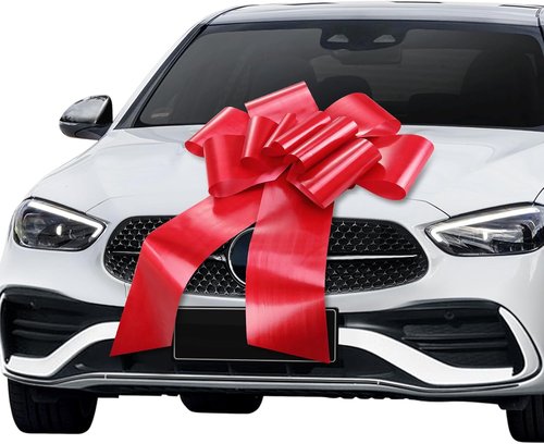Big Car Bow by Skiennix - 30 Inch Red Giant Bow for Weddings, Birthdays, Christmas & More