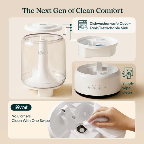 LEVOIT Humidifier - 4.2L Top Fill Design for Large Rooms | 42-Hour Runtime, Quiet Cool Mist, Easy to Clean