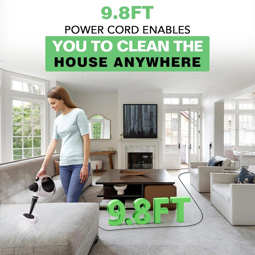 Skiennix Handheld Steam Cleaner - Portable Upholstery Steamer with 10 Accessories for Home Use