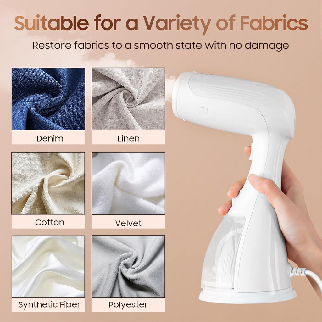 Skiennix Handheld Clothes Steamer - 1350W Portable Iron with Strong Steam for Home, Office & Travel