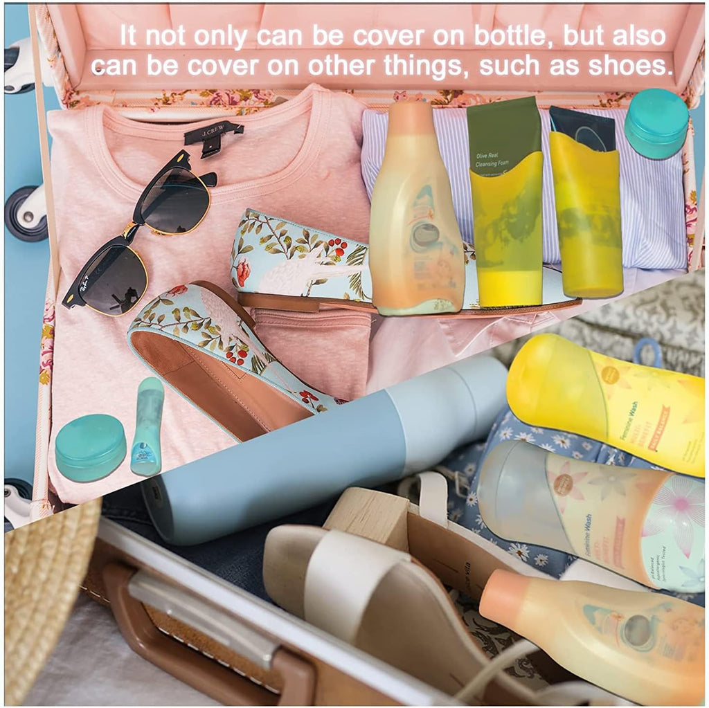 TRANOMOS Silicone Bottle Covers - Leak-Proof Travel Essentials for Men & Women | Perfect for Beach & Cruise Vacations