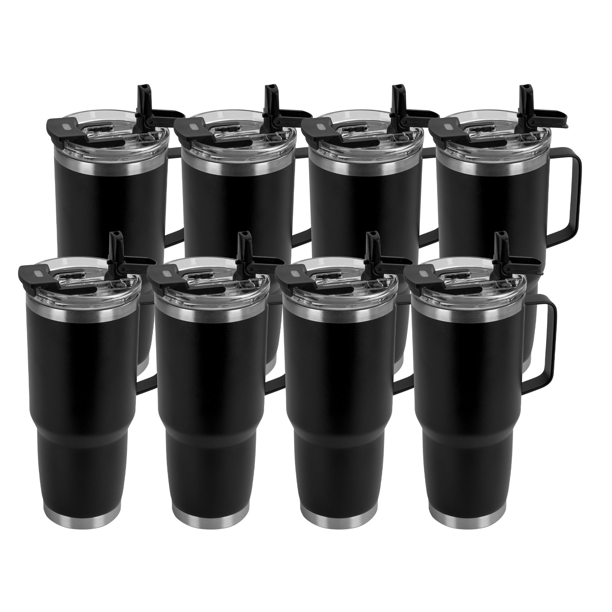 HASLE OUTFITTERS 30oz Tumbler Bulk with Handle, Insulated Travel Coffee Mug Set with Handle Leak-Proof Double Wall Stainless Steel Vacuum Tumblers Pack Metal Cup for Hot and Cold Drink