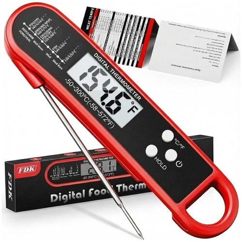 Digital Meat Thermometer by Skiennix | Instant Read Cooking & Grilling Tool - Waterproof, Magnetic, Professional BBQ Probe for Turkey & Steak