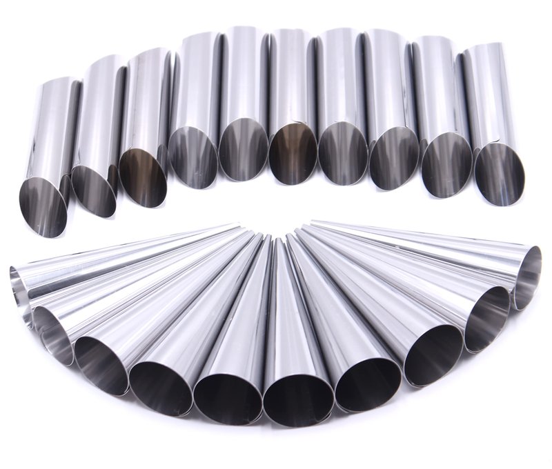 Stainless Steel Cream Horn Molds - 21 Pcs, Cannoli Form Tubes, Croissant Baking Molds with Cleaning Brush