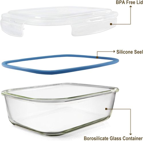 Glass Food Storage Containers Set - BPA-Free, Leak-Proof Meal Prep Containers | 80oz, 2-Pack