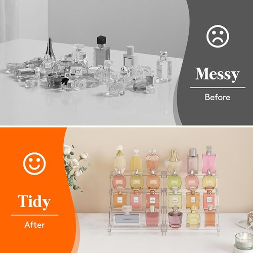 Lifewit Perfume Organizer - Clear Makeup Display Shelf for Vanity & Bathroom Counter | 23 cm (9")