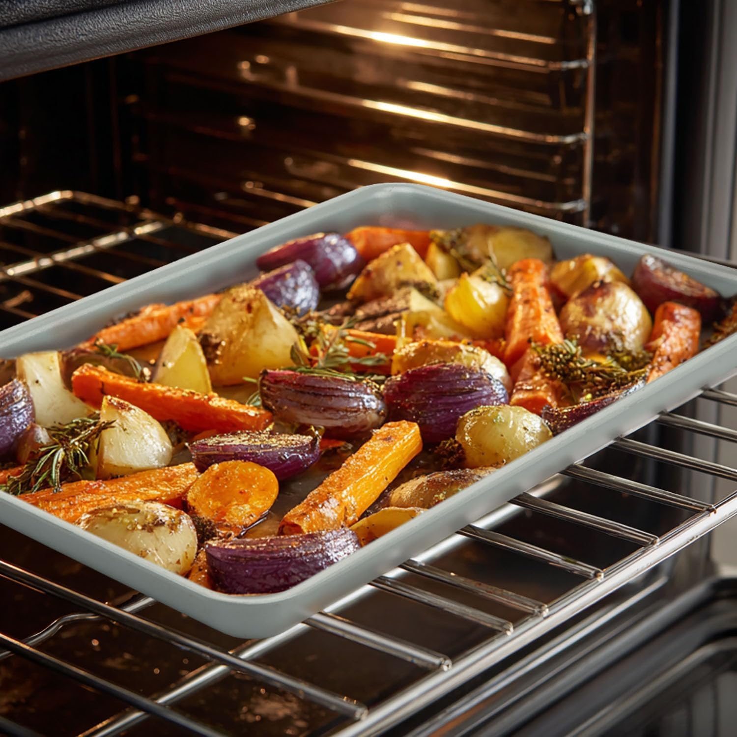 Skiennix Ceramic Baking Sheet - Non-Stick & Non-Toxic Oven Tray | 14x9 Inch, 2.2mm Thick Aluminum