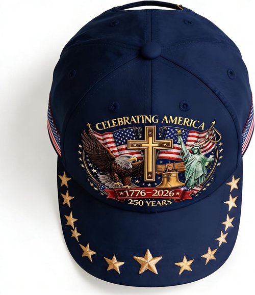 250th Anniversary USA Hat - Eagle Liberty Cross Design | Adjustable Baseball Cap for Men & Women