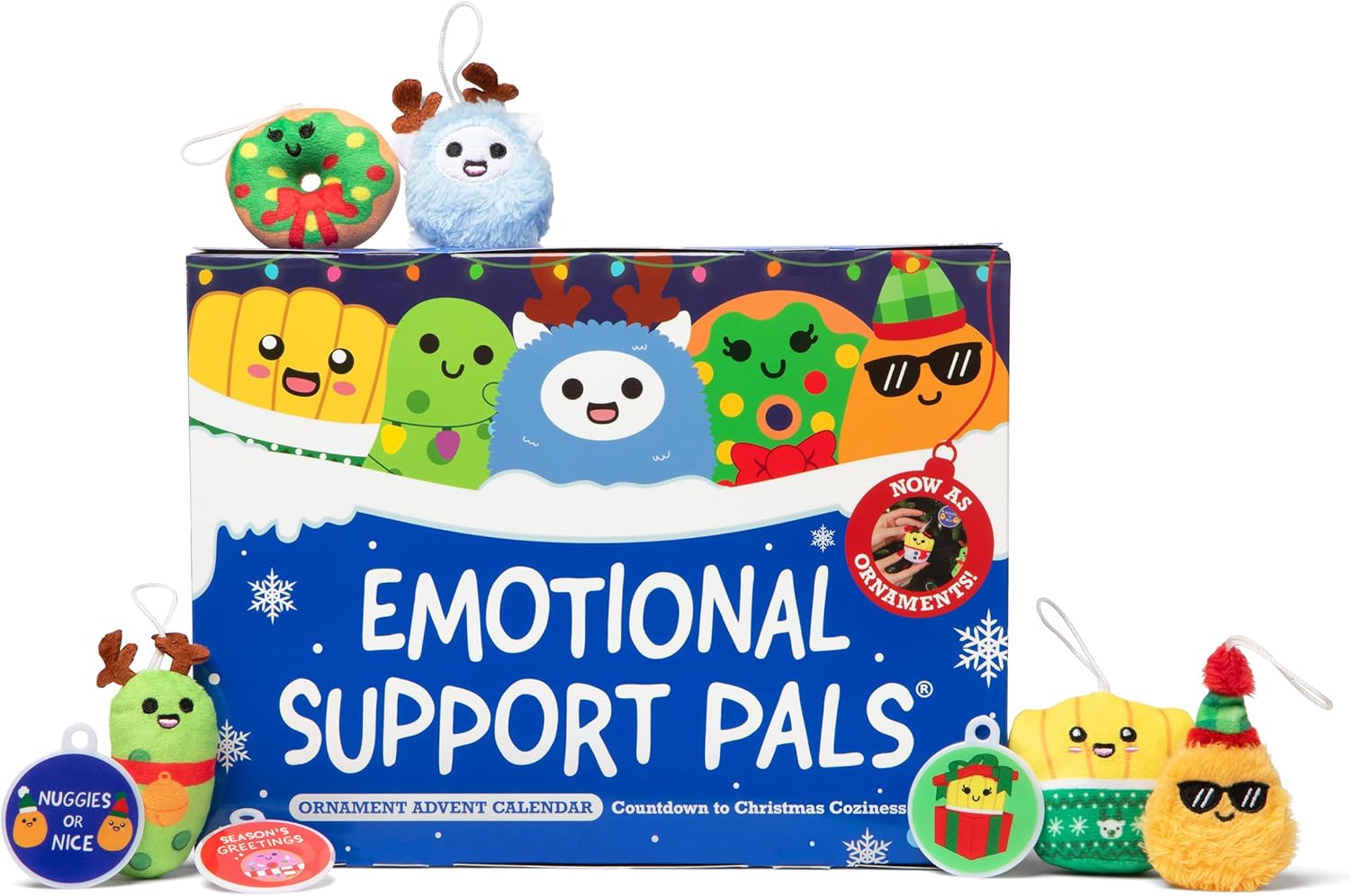Relatable Emotional Support Advent Calendar - 24 Mini Plush Toys & Ornaments | Fun Countdown Gift for All Ages