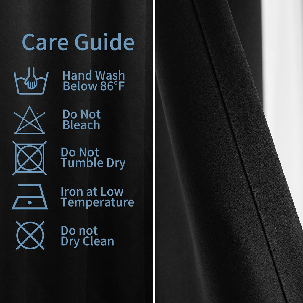 Pickluc Blackout Curtains - Light Blocking Thermal Insulated Drapes, 42" x 54", Black, 2 Panels