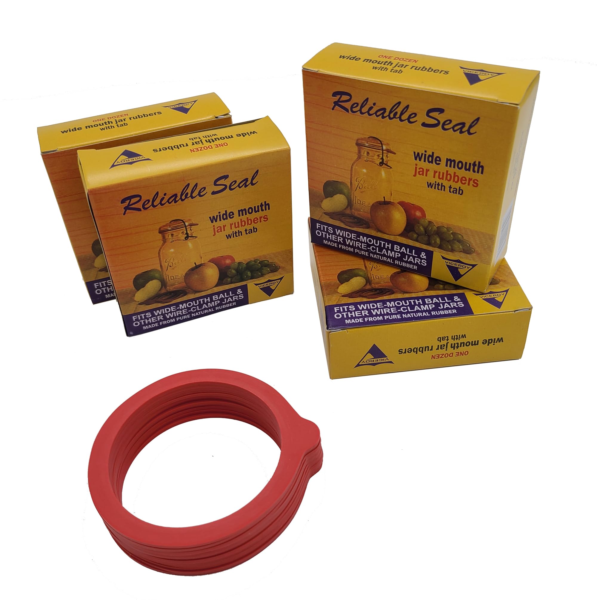 Canning Jar Seal Bundle Includes 48 Wide Mouth Viceroy Jar Rubbers With Tab and 48 Dissolvable Sunivale Jar Labels Replacement Jar Seals for Old Style Canning Jars Natural Rubber Rings