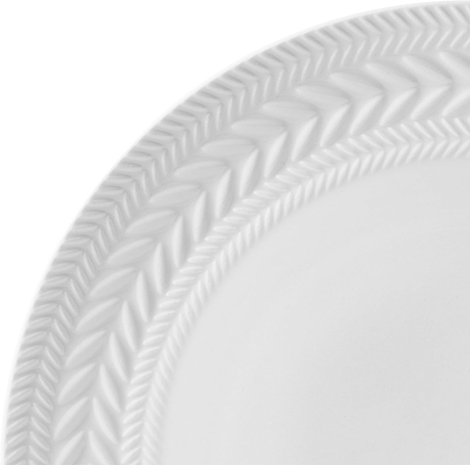 Pfaltzgraff Josephine 24-Piece Dinnerware Set - Elegant Embossed Basket Weave Design | Service for 8, White, Microwave & Dishwasher Safe