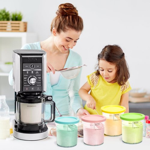 Cicano 4 Pack Creami Deluxe Pints & Lids, 24oz Family Size XL Cups for Ninja Creami 11-in-1 NC501 NC500 Series Deluxe Ice Cream Maker