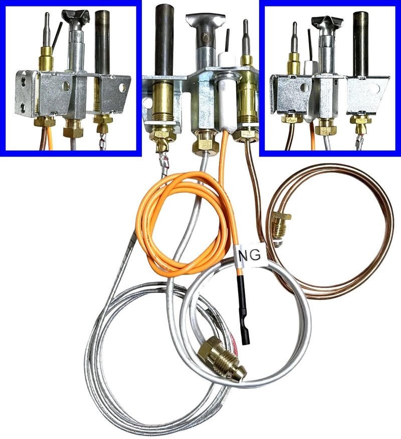 25660/4021-732 Pilot Assembly Natural Gas (NG) for Heatilator, Heat-N-Glo and Quadrafire Stove & Fireplace, Replacement Natural Gas Pilot Assembly for Heatilator GNDC33, GNDC36