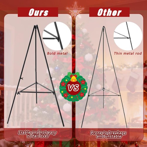 Christmas Metal Wreath Stand Holder by [Brand Name] - Detachable Wreath Easel for Indoor/Outdoor Use | Perfect for Cemetery & Wedding Displays