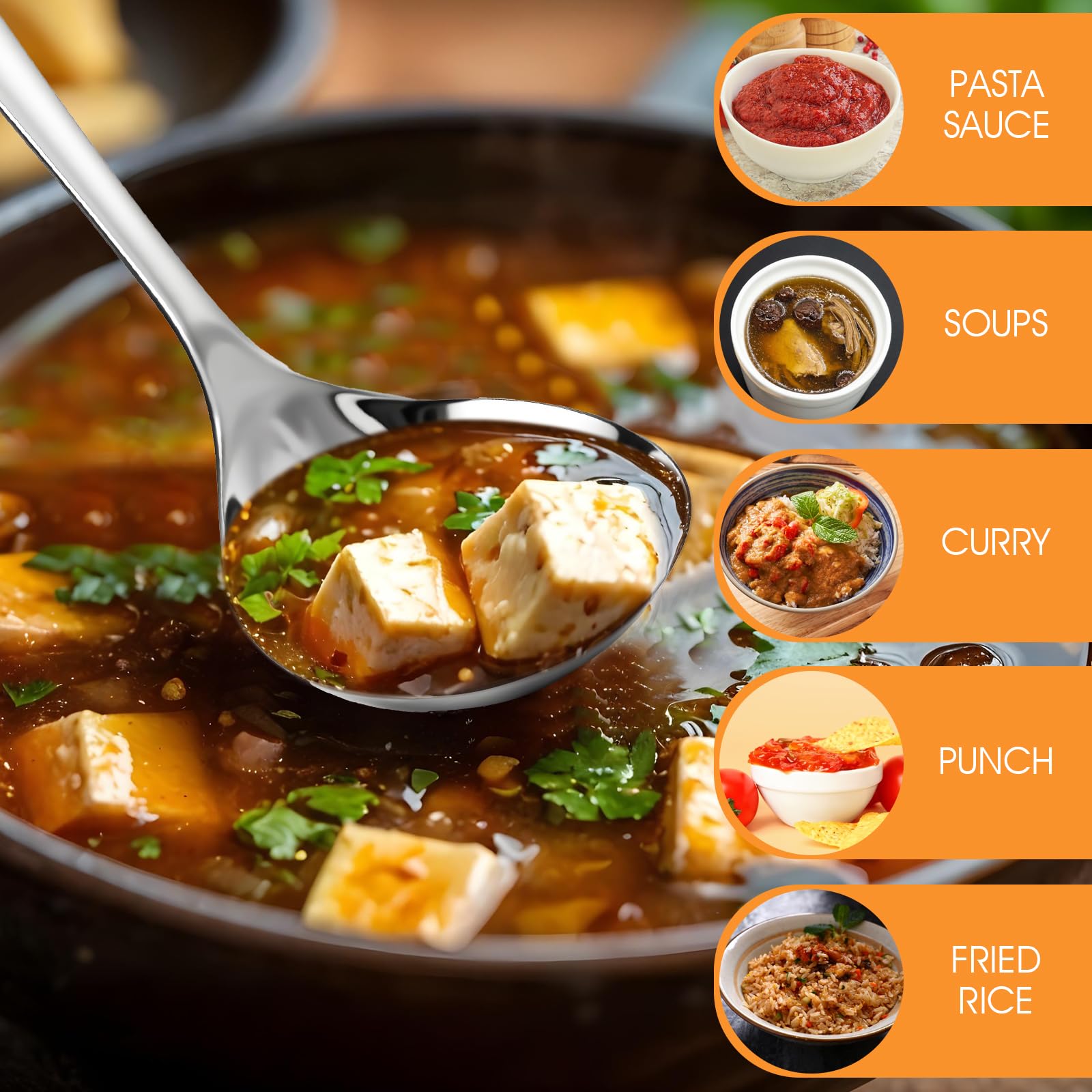 6 Pcs Small Sauce Ladle, 8.2 Inch Stainless Steel Small Serving Ladle Gravy Soup Spoon Ladles (Silver)