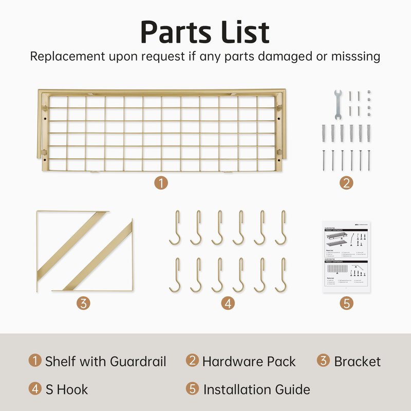 KES 30-Inch Oiled Bronze Pot Rack, Wall Mounted Hanging Pot and Pan Organizer with 12 Sturdy Hooks, Kitchen Wall Hanger Shelves Farmhouse Style, KUR215S75A-OB