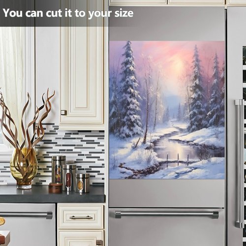 YETTASBIN Rustic Winter Dishwasher Magnet Cover, 23 x 26 Inch, PVC + Magnetic Composite, 1 Count