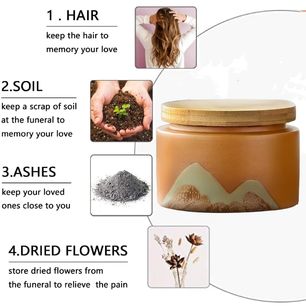 NS Online Small urns Set for 6-2 inches Ceramic Decorative Keepsake Urns 6 Piece, Capacity 8 Cubic inches Memorial urns for Humans, Pets - Honor Your Loved One Lost