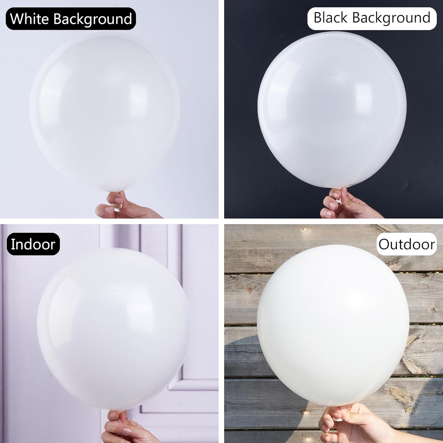 PartyWoo White & Light Blue Balloons - 100 Pcs Each, 12 Inch Size for Celebrations