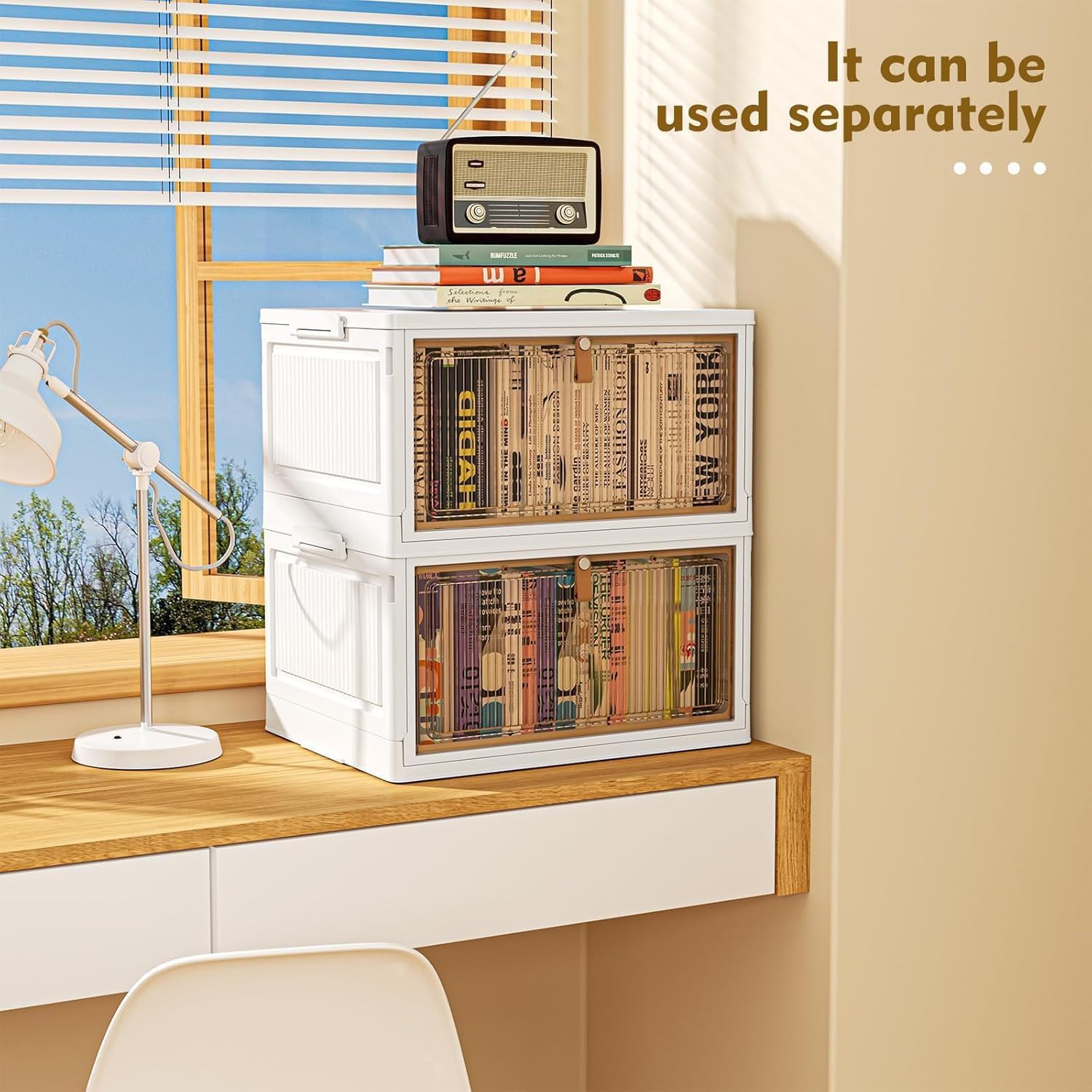 YFXCVSL 4-Tier Plastic Storage Bins with Lid - Stackable 28QT Containers with Wheels & Collapsible Design