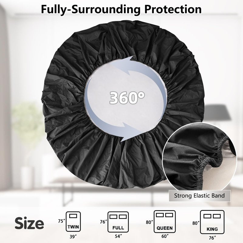 Inooro Queen Size Waterproof Mattress Protector - Breathable Bed Cover with 18" Deep Pocket, Noiseless Fitted Sheet, Machine Washable Gray Bedding for Home Bedroom Hotel (60x80 Inches)