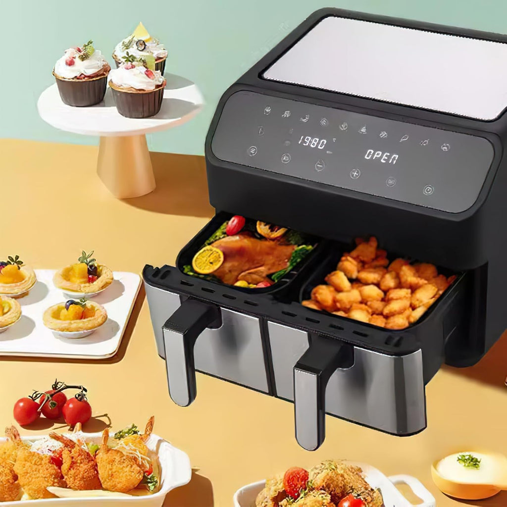 Skiennix Air Fryer Liners - 200 Disposable Non-Stick Parchment Sheets for Ninja Dual Foodi & Toaster Ovens