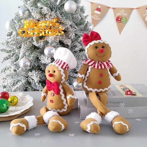 BALONAR Christmas Plush Gingerbread Man Doll - 15 Inch Soft Holiday Decor for Home & Tree