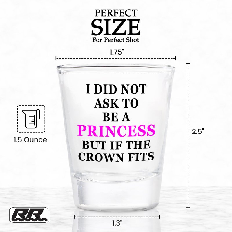 Rogue River Tactical Square Funny Princess Shot Glass Gift For Her Wife Mom Mother Joke Gag Gift