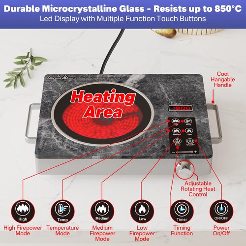Argyolas Cooktop electric burners for cooking stove cocina electrical 1 hornillas parrilla eléctrica para cocinar fogon infrarrojo hornillas de cocina eléctrica single burner hot plate
