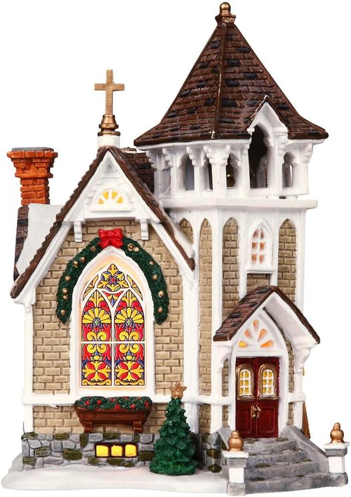 Lemax Christmas Village Little River Church - Battery Operated LED Decoration | 45069
