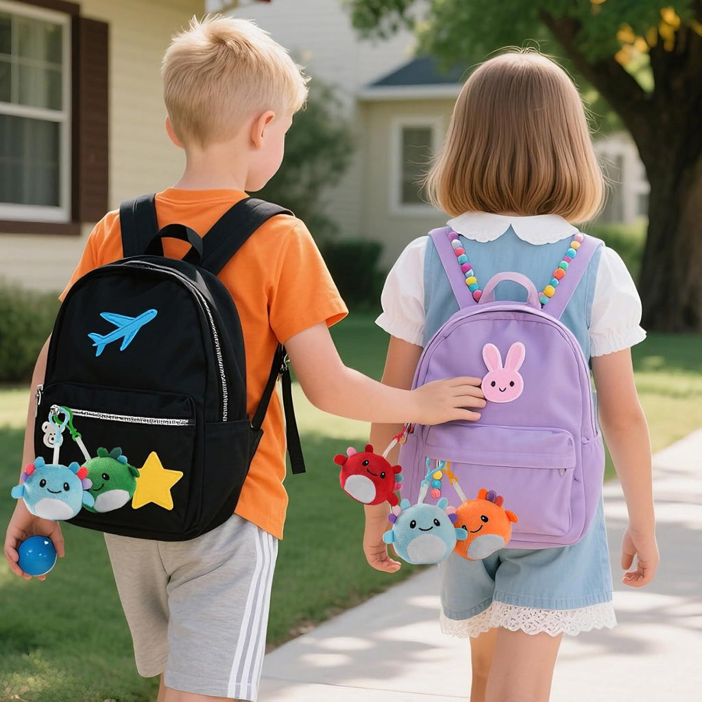 Skiennix Mini Axolotl Plush Toys - 24 Pack Keychains for Kids' Goodie Bags & Classroom Rewards