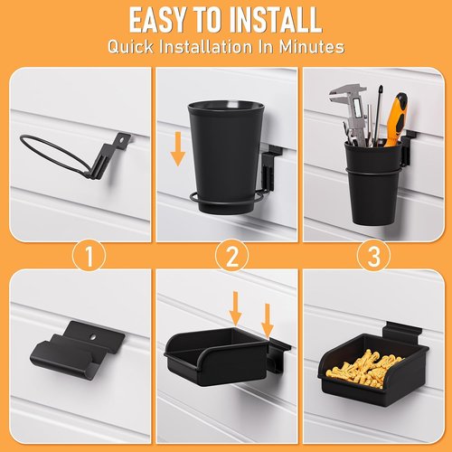 INCLY 30PCS Slatwall Accessories Set - Heavy Duty Hooks, Baskets, Shelves & Bins for Garage Organization