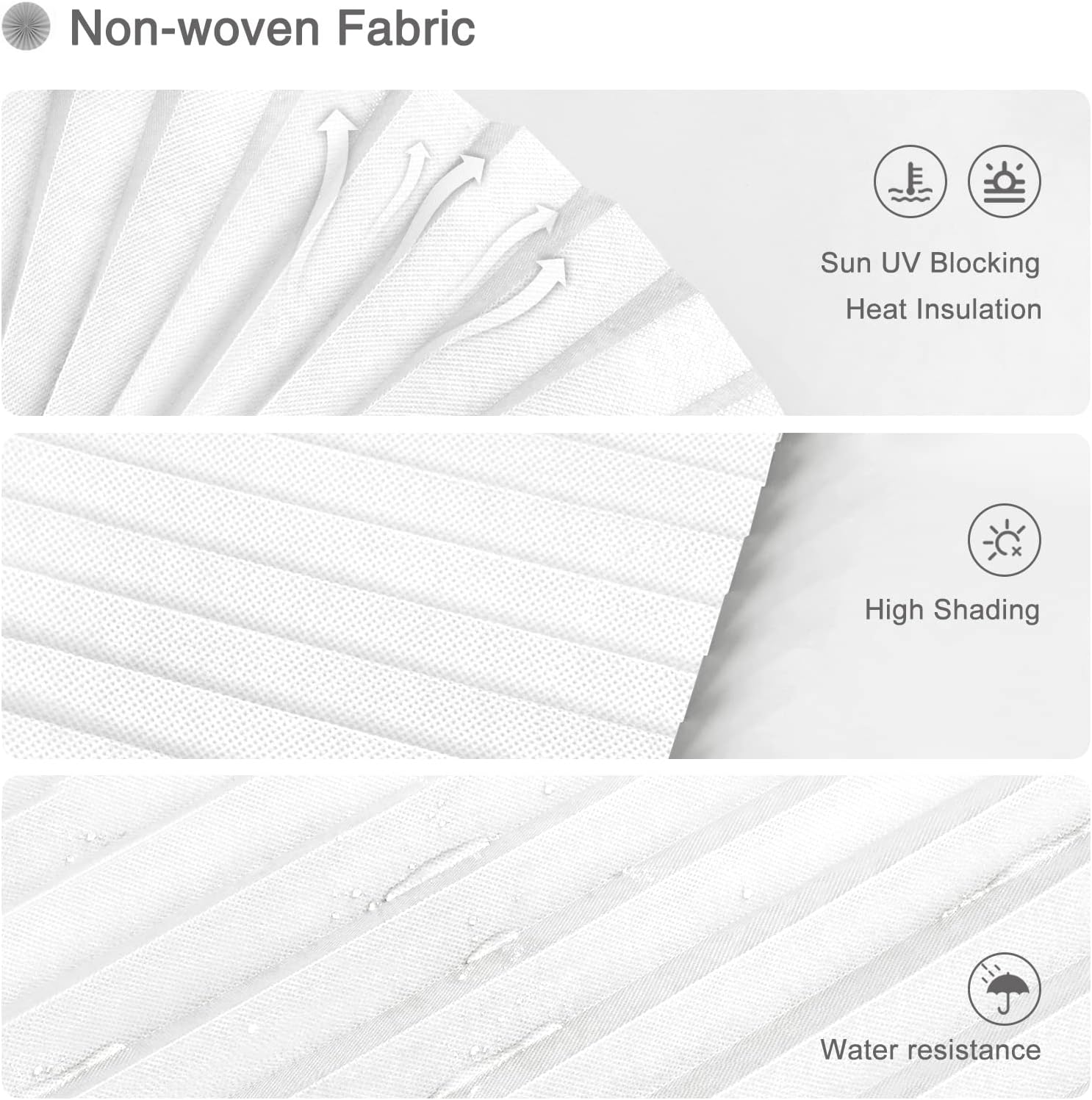 Skiennix Cordless Window Blinds - No Drill, Clip-On, Self-Adhesive Pleated Paper Shades for Home & Nursery