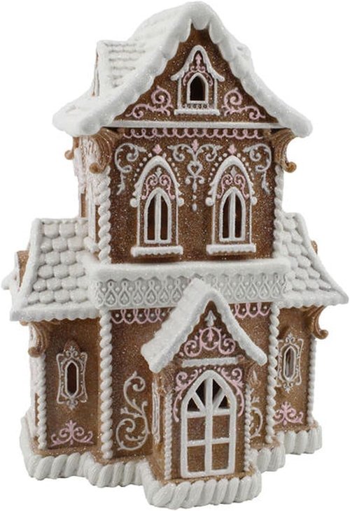 December Diamonds Gingerbread Victorian House - LED Figurine for Festive Decor