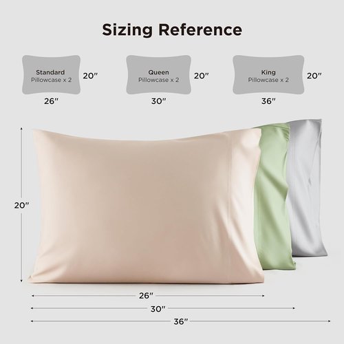 Bedsure King Size Pillow Cases - Cooling Rayon Bamboo White Pillow Covers, Silky Soft, 20x36 Inches