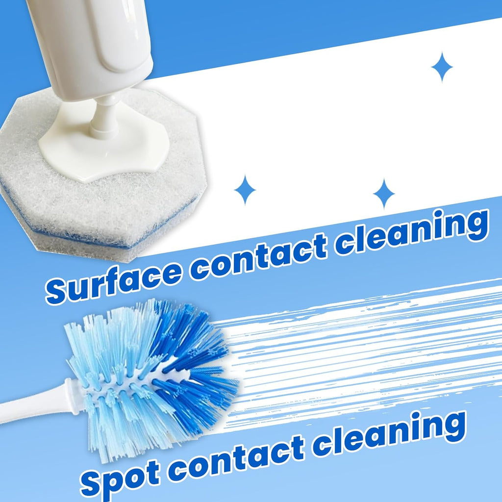 Skiennix Toilet Brush Refills - 40 Disposable Scrubber Pads with Wall Mounted Holder Set