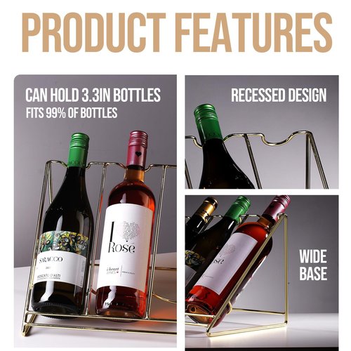 Drincarier Wine Bottle Display Shelf,Wine Storage Rack, Liquor Bottle Display Shelf, Bar Kitchen Small Wine Rack for Bar Family