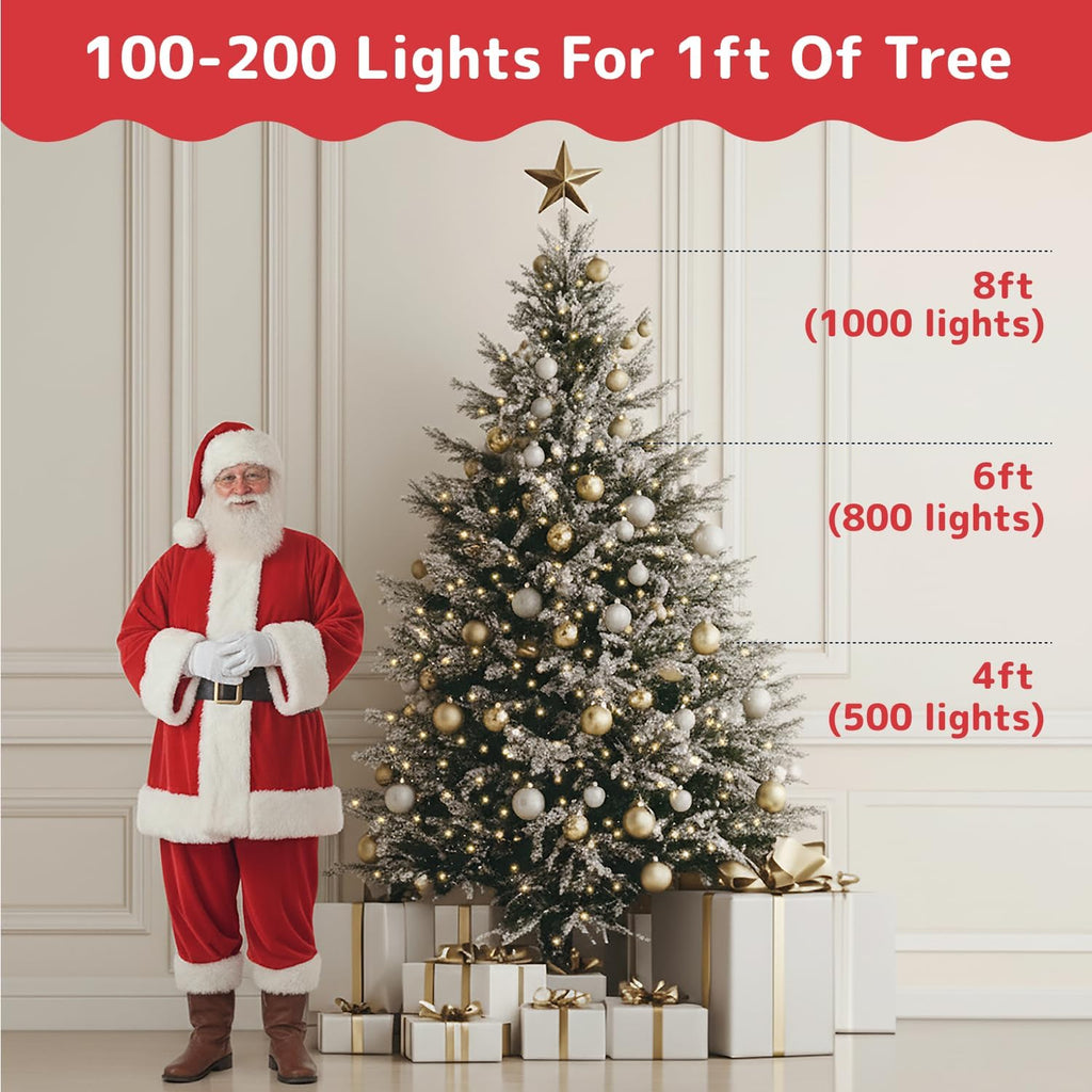PREXTEX Clear Christmas Lights - 100 Count Ultra Bright 20 ft String Lights for Indoor/Outdoor Use
