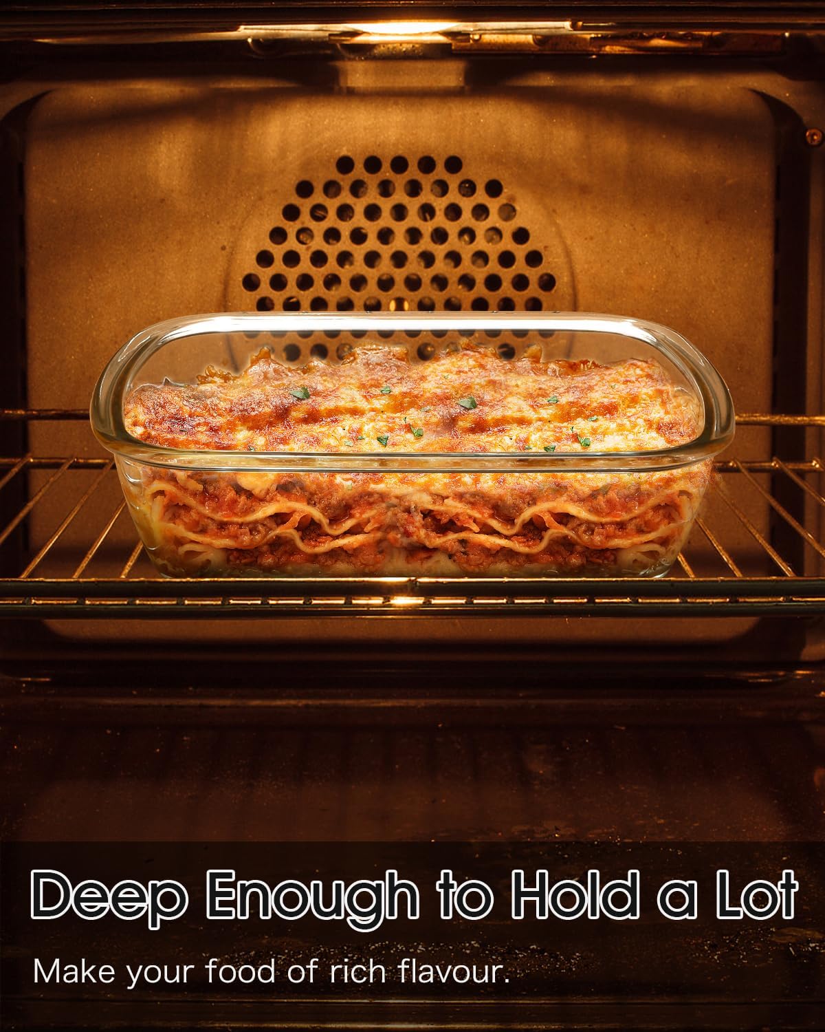 NUTRIUPS Tempered Glass Baking Dish - One Serving Oven Bakeware with Lid | Clear 1.25L Size