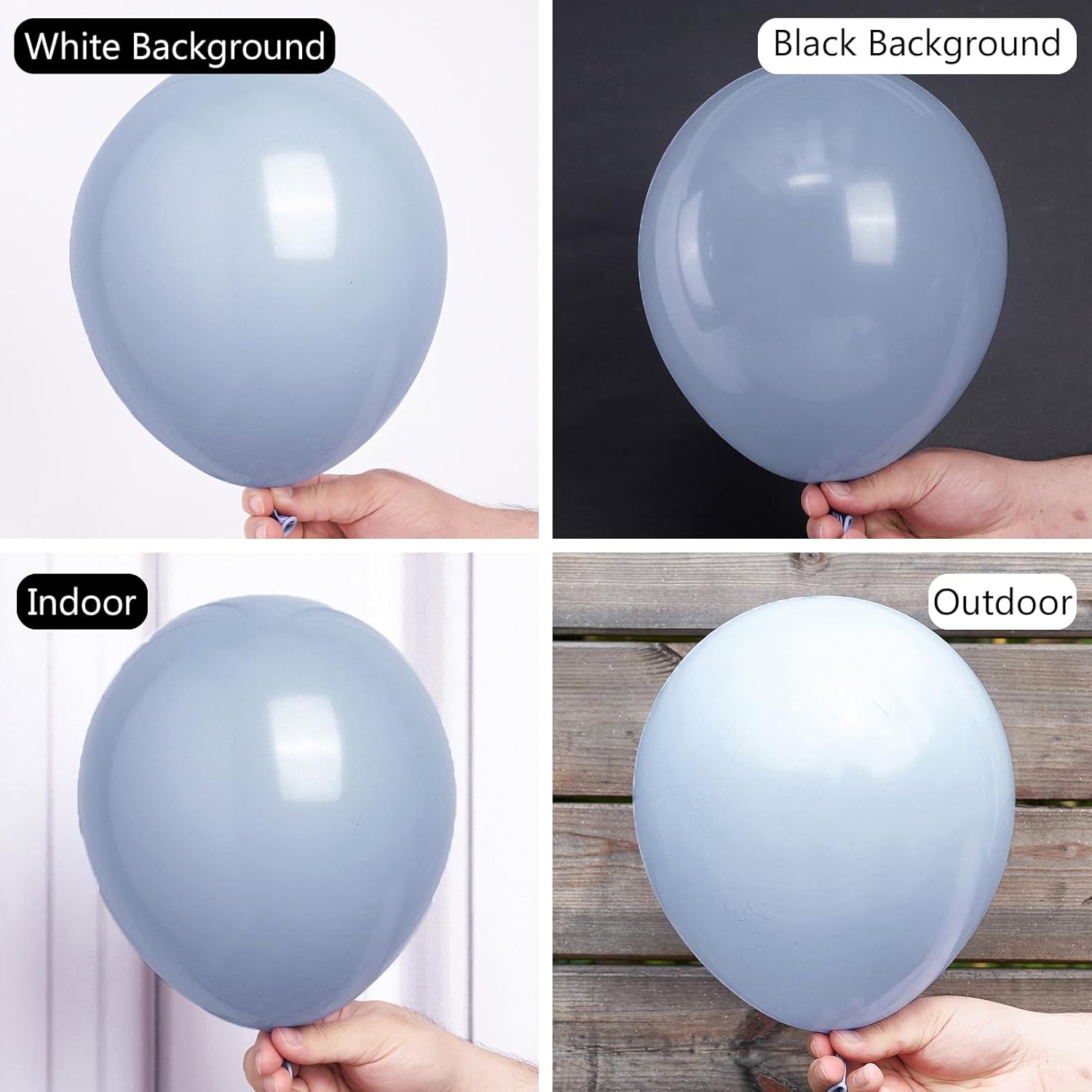 PartyWoo Dusty Blue Balloons - 50pcs 12 Inch Latex Helium Balloons for Baby Showers & Celebrations