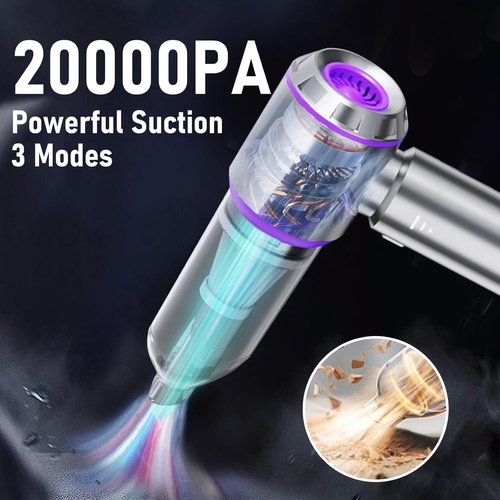 Houscly Car Vacuum - Portable Cordless 20000PA High Power 4-in-1 Air Duster & Blower | Ideal for Home, Office & Camping