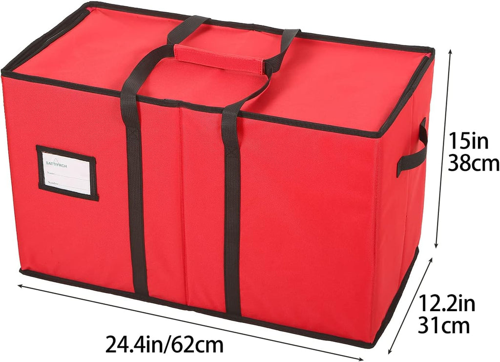 Sattiyrch Christmas Figurine Storage Box - 600D Canvas Nutcracker Container | Holds 8 Holiday Figurines, 15 Inches