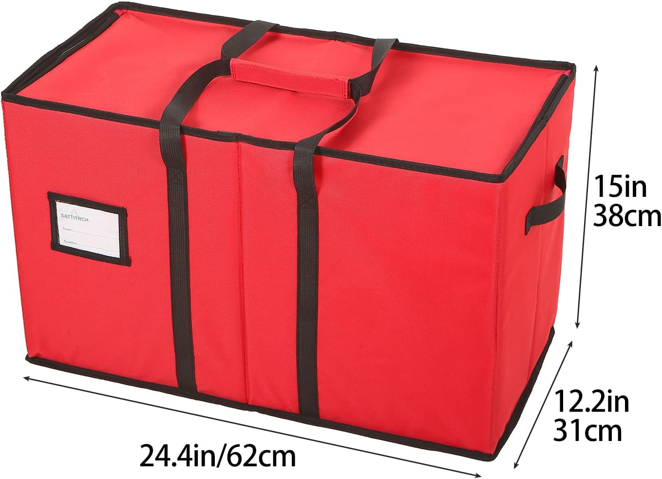 Sattiyrch Christmas Figurine Storage Box - 600D Canvas Nutcracker Container | Holds 8 Holiday Figurines, 15 Inches
