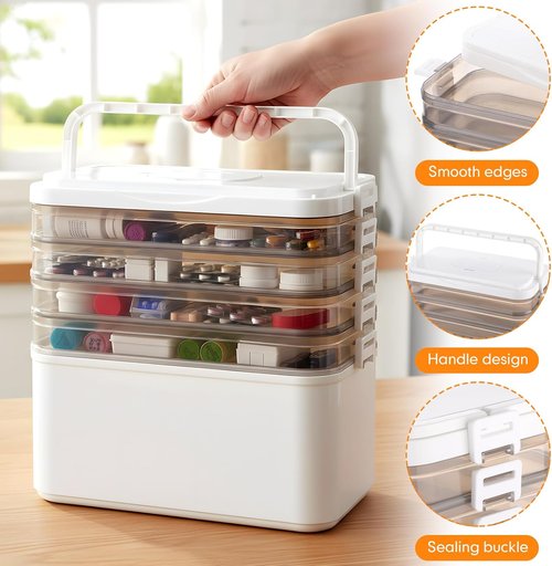 5-Tier Medicine Organizer by [Brand Name] - Portable All-Purpose Medical Cabinet with Handle | 12 x 7 x 12.2 Inch