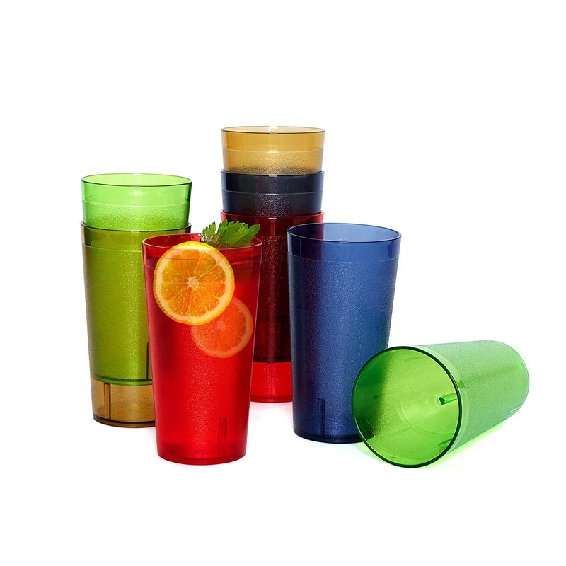 Plastic Cups Reusable, Plastic Tumblers Drinking Glasses Set of 8, Unbreakable Drinking Cup for Kitchen, BPA Free Stackable Restaurant Cups for Hot Drink & Cold Drink (Colorful, 12 oz)