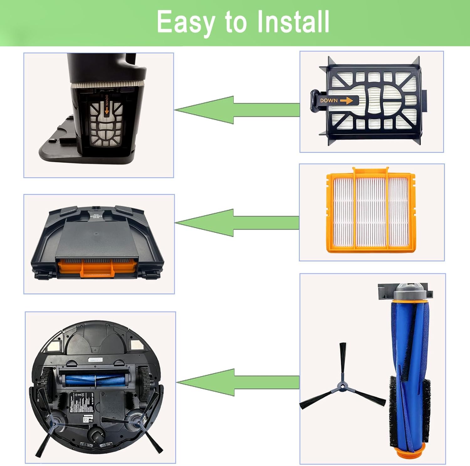 Shark AI Robot Vacuum Replacement Parts - Main Brush, Filter & Accessories | Fits AV2501S, AV2511AE, AV2610WA